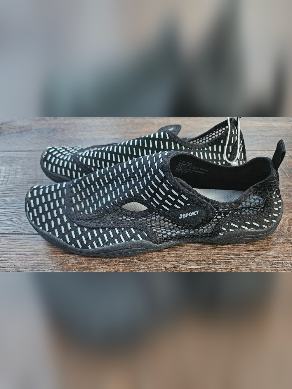 JSPORT Black & White Slip-On Water Shoes Women's Size 8 Never Worn